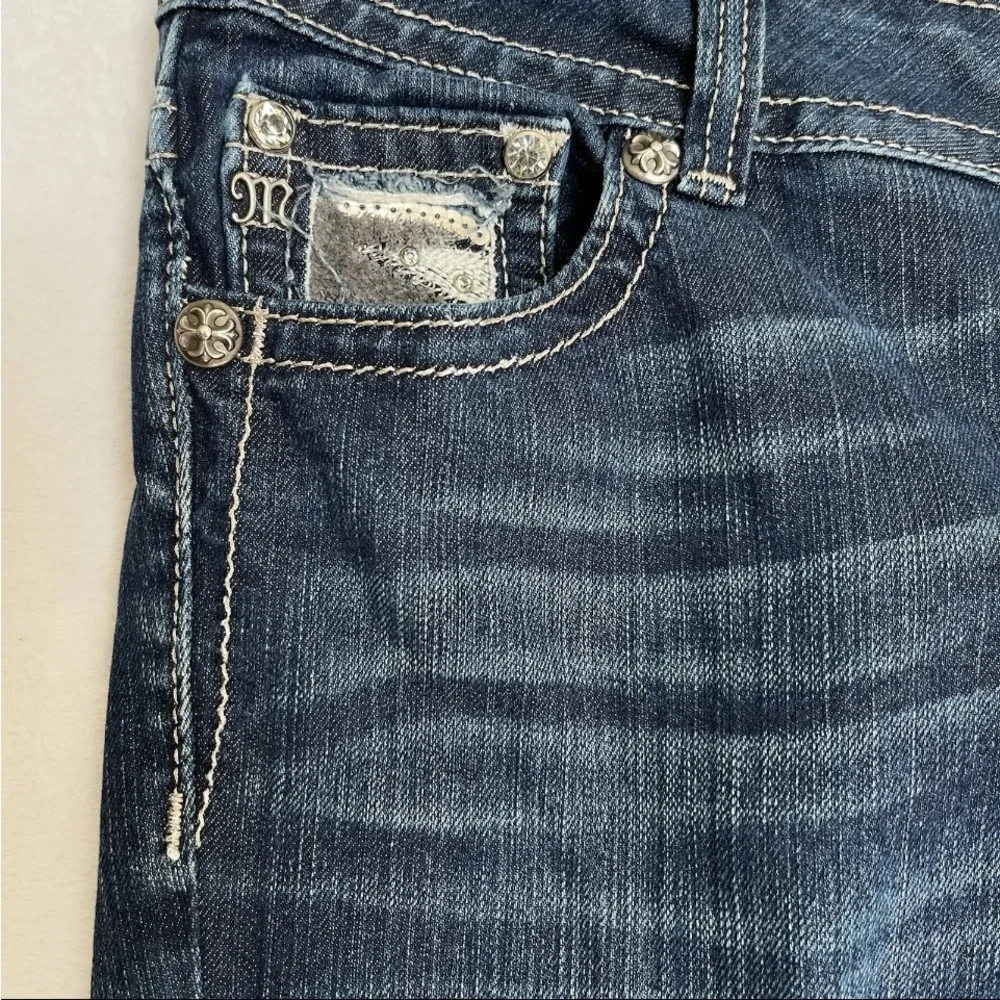 Miss Me Jeans Sz 30x32 Bootcut Sequined Dark Wash Y2K Bling Western JP5124B6 EUC - Picture 3 of 15